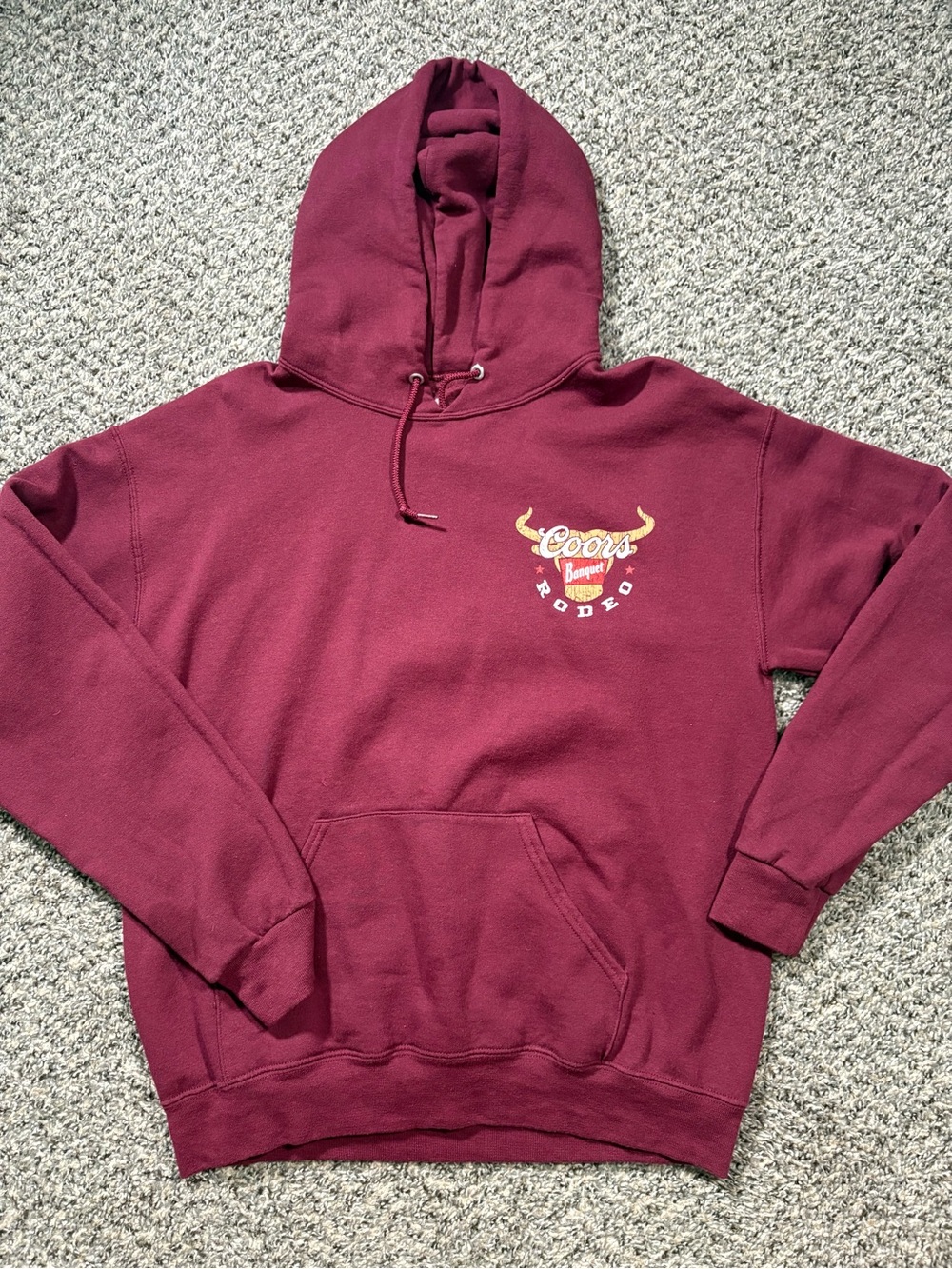 Coors Maroon Pullover Hoodie with Rodeo Chest Logo